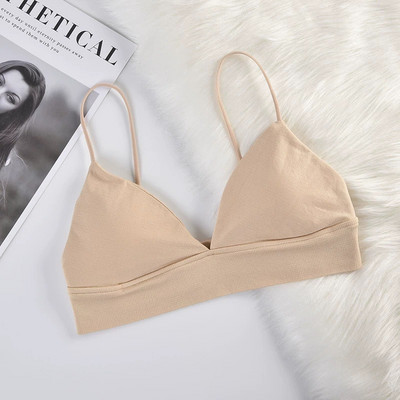2022 új nyári női melltartó francia háromszög cső felső szexi varrat nélküli melltartó Camisole vezeték nélküli, hát nélküli fehérnemű Bralette