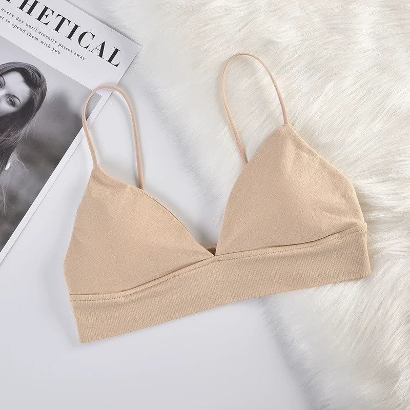 2022 új nyári női melltartó francia háromszög cső felső szexi varrat nélküli melltartó Camisole vezeték nélküli, hát nélküli fehérnemű Bralette