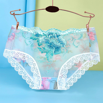 Chiloți marimi mari, sexy, din dantelă, fără sudură, cu flori, broderii, slip transparent, prietenos cu pielea, lenjerie feminină