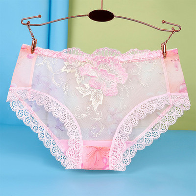 Chiloți marimi mari, sexy, din dantelă, fără sudură, cu flori, broderii, slip transparent, prietenos cu pielea, lenjerie feminină