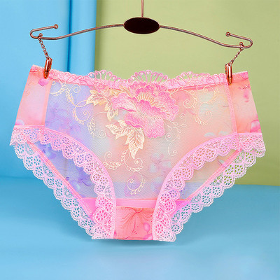 Chiloți marimi mari, sexy, din dantelă, fără sudură, cu flori, broderii, slip transparent, prietenos cu pielea, lenjerie feminină