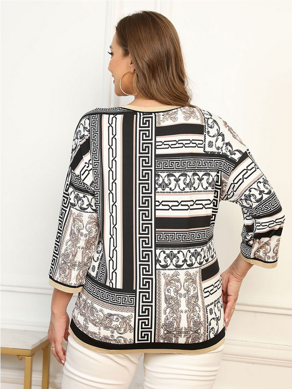 Pulover de mărime mare pentru femei Pulover șic de primăvară elegant pentru femei dolofane Pulover de modă din bumbac