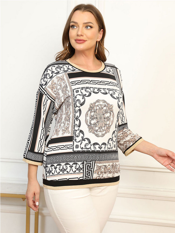 Pulover de mărime mare pentru femei Pulover șic de primăvară elegant pentru femei dolofane Pulover de modă din bumbac