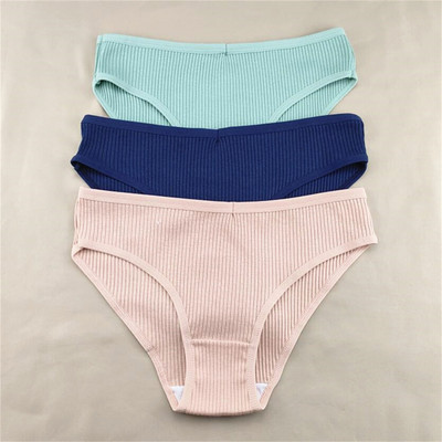 3kom/pakiranje M-XXL Jednostavne rebraste pamučne gaćice Žensko pakiranje Seksi gaćice veće veličine Žensko udobno donje rublje Gaćice Donje rublje