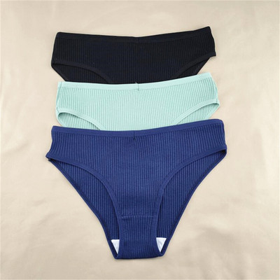 3kom/pakiranje M-XXL Jednostavne rebraste pamučne gaćice Žensko pakiranje Seksi gaćice veće veličine Žensko udobno donje rublje Gaćice Donje rublje