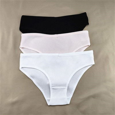3kom/pakiranje M-XXL Jednostavne rebraste pamučne gaćice Žensko pakiranje Seksi gaćice veće veličine Žensko udobno donje rublje Gaćice Donje rublje