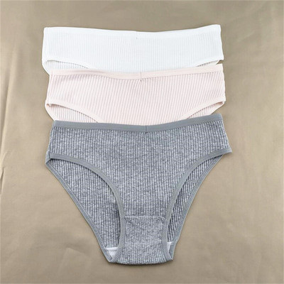 3kom/pakiranje M-XXL Jednostavne rebraste pamučne gaćice Žensko pakiranje Seksi gaćice veće veličine Žensko udobno donje rublje Gaćice Donje rublje