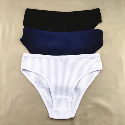 3kom/pakiranje M-XXL Jednostavne rebraste pamučne gaćice Žensko pakiranje Seksi gaćice veće veličine Žensko udobno donje rublje Gaćice Donje rublje