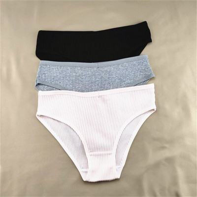 3kom/pakiranje M-XXL Jednostavne rebraste pamučne gaćice Žensko pakiranje Seksi gaćice veće veličine Žensko udobno donje rublje Gaćice Donje rublje