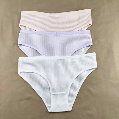 3kom/pakiranje M-XXL Jednostavne rebraste pamučne gaćice Žensko pakiranje Seksi gaćice veće veličine Žensko udobno donje rublje Gaćice Donje rublje