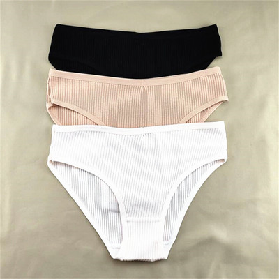 3kom/pakiranje M-XXL Jednostavne rebraste pamučne gaćice Žensko pakiranje Seksi gaćice veće veličine Žensko udobno donje rublje Gaćice Donje rublje