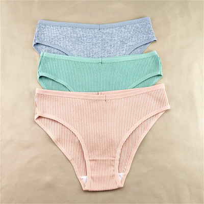 3kom/pakiranje M-XXL Jednostavne rebraste pamučne gaćice Žensko pakiranje Seksi gaćice veće veličine Žensko udobno donje rublje Gaćice Donje rublje