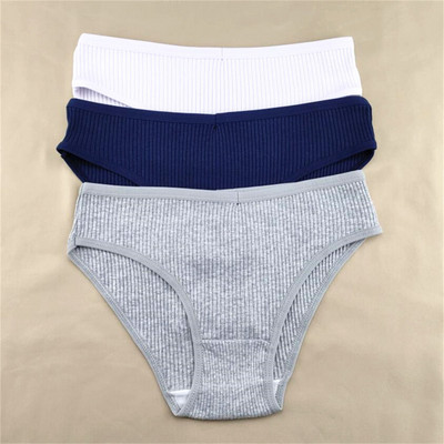 3kom/pakiranje M-XXL Jednostavne rebraste pamučne gaćice Žensko pakiranje Seksi gaćice veće veličine Žensko udobno donje rublje Gaćice Donje rublje
