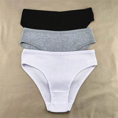 3kom/pakiranje M-XXL Jednostavne rebraste pamučne gaćice Žensko pakiranje Seksi gaćice veće veličine Žensko udobno donje rublje Gaćice Donje rublje
