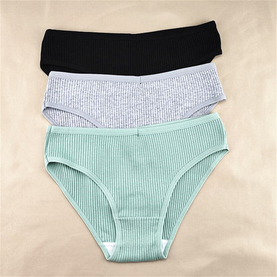 3kom/pakiranje M-XXL Jednostavne rebraste pamučne gaćice Žensko pakiranje Seksi gaćice veće veličine Žensko udobno donje rublje Gaćice Donje rublje