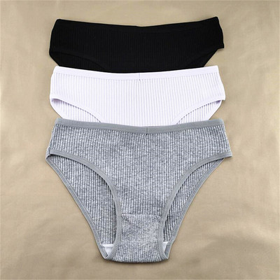 3kom/pakiranje M-XXL Jednostavne rebraste pamučne gaćice Žensko pakiranje Seksi gaćice veće veličine Žensko udobno donje rublje Gaćice Donje rublje