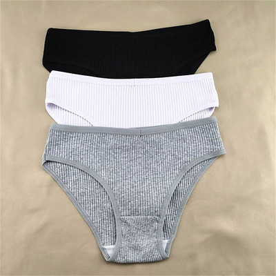 3kom/pakiranje M-XXL Jednostavne rebraste pamučne gaćice Žensko pakiranje Seksi gaćice veće veličine Žensko udobno donje rublje Gaćice Donje rublje