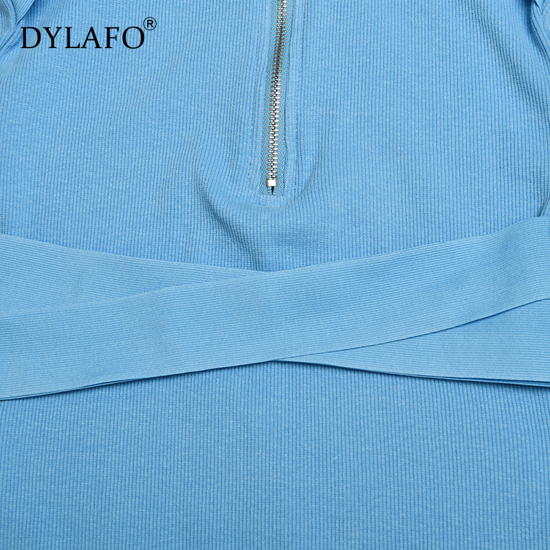 100 % megztos medvilnės briaunotas Sexy Bodycon Kombinezonas Moteriškas užtrauktukas V kaklo ilgomis rankovėmis Fitness Rompers Moteriškas kombinezonas žiemos žaidimų kostiumas