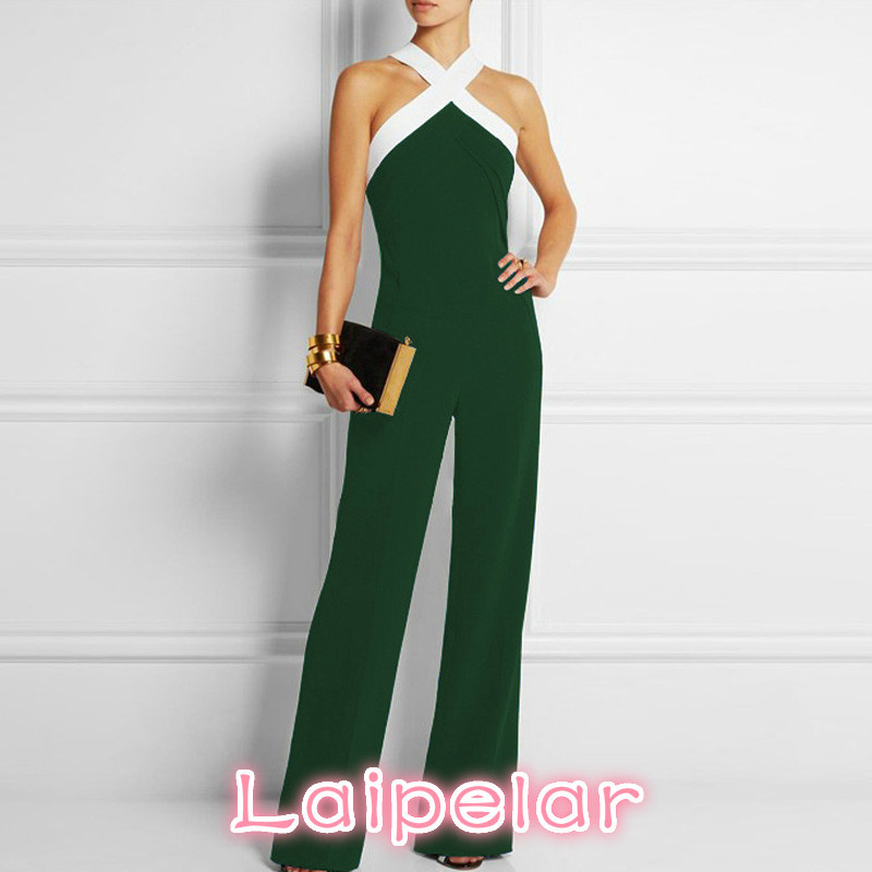 Halter izrez Elegantni seksi kombinezoni Ženski široki uski ležerni kombinezoni Duge hlače Ženske noćne hlače bez rukava Laipelar