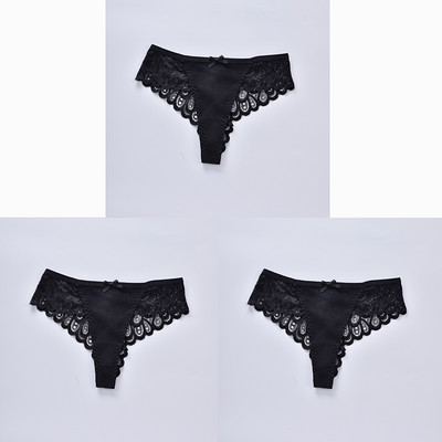 CINVIK 3 buc. Chiloți pentru femei, S-4XL, Tanga sexy, lenjerie de corp, cu talie joasă, pentru femei.