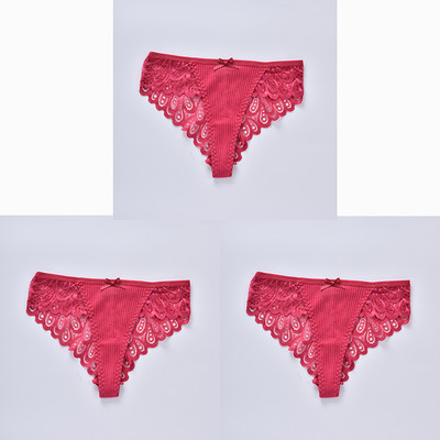 CINVIK 3 buc. Chiloți pentru femei, S-4XL, Tanga sexy, lenjerie de corp, cu talie joasă, pentru femei.