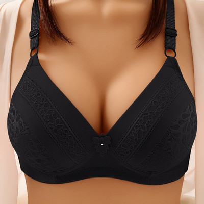 Sutiene sexy Push Up Închidere în față Sutien floral Bralette fără fir Sutiene fără sudură pentru sâni pentru lenjerie de corp pentru femei Plus Size