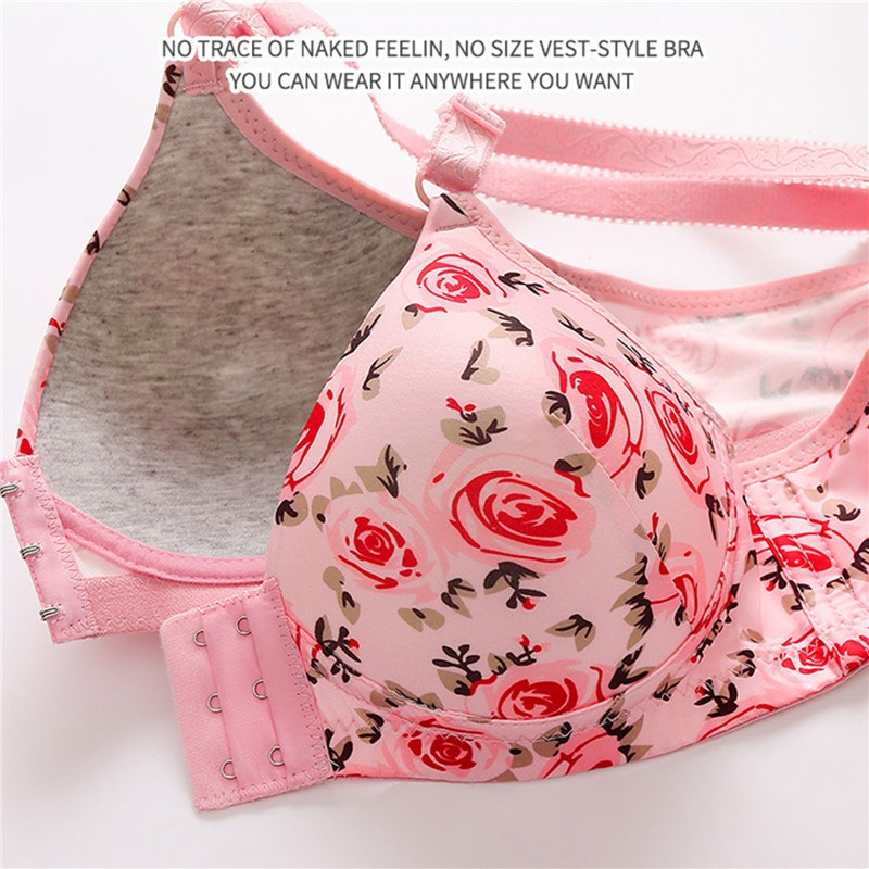 Szexi Push Up melltartók elülső záródású virágos melltartó vezeték nélküli bralette melltartók, varrat nélküli melltartók női fehérneműknek, nagy méretű