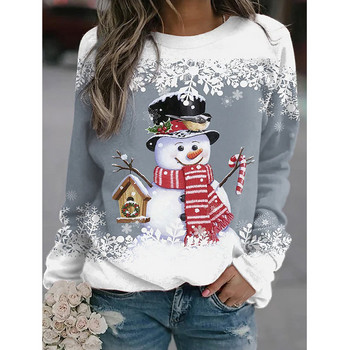 Γυναικεία casual Χριστουγεννιάτικα μακρυμάνικα πουλόβερ Γυναικεία χριστουγεννιάτικα μπλουζάκια με στάμπες μπλούζες Ρούχα Plus Size 2023