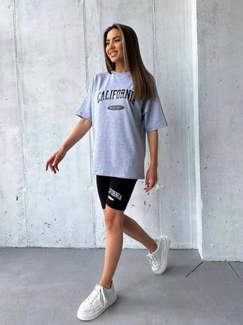 Blessyuki Fashion Simple Letter Βαμβακερά μπλουζάκια Γυναικεία Casual Cotton Plus Size Streetwear Tees Femael Basic Hip Hop Tops