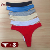 3 ks/sada dámskych bavlnených tangáčov, mäkkých tangáčov, dievčenských nízkopodrážkových nohavičiek s T-back stringom, bikín, plus veľkosti, spodná bielizeň M-2XL