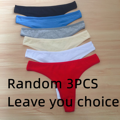3 ks/sada dámskych bavlnených tangáčov, mäkkých tangáčov, dievčenských nízkopodrážkových nohavičiek s T-back stringom, bikín, plus veľkosti, spodná bielizeň M-2XL