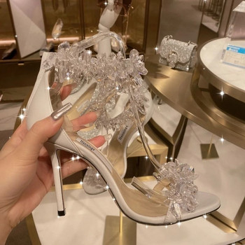 Дамски сандали Помпи на висок ток Обувки Лятна нова мода Секси модни дамски обувки Сватбени перлени сандали Дамски обувки