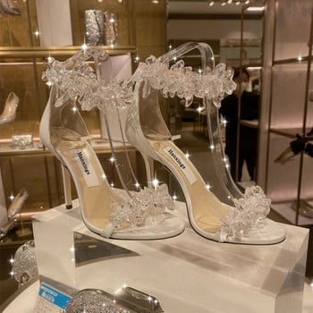 Дамски сандали Помпи на висок ток Обувки Лятна нова мода Секси модни дамски обувки Сватбени перлени сандали Дамски обувки