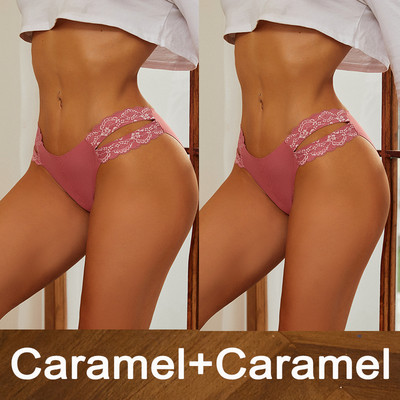 2 vnt/komplektas Moteriški besiūliai apatiniai gėlėti nėriniuoti juosmens kelnaitės Seksualūs moteriški lediniai apatiniai „Finetoo“ intymios apatinės kelnaitės „Cheekie“ kelnaitės