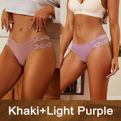 2 vnt/komplektas Moteriški besiūliai apatiniai gėlėti nėriniuoti juosmens kelnaitės Seksualūs moteriški lediniai apatiniai „Finetoo“ intymios apatinės kelnaitės „Cheekie“ kelnaitės