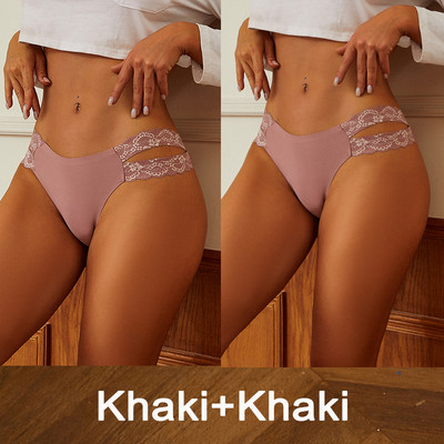 2 vnt/komplektas Moteriški besiūliai apatiniai gėlėti nėriniuoti juosmens kelnaitės Seksualūs moteriški lediniai apatiniai „Finetoo“ intymios apatinės kelnaitės „Cheekie“ kelnaitės