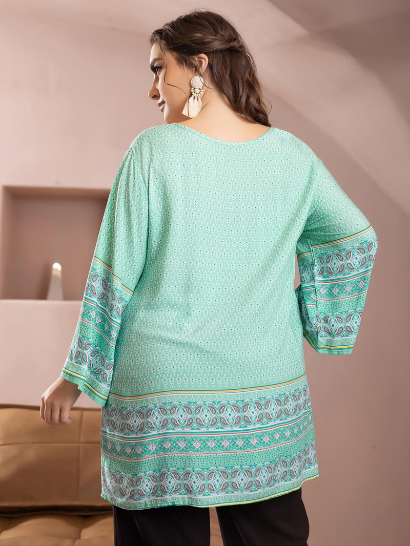 2023 Jarná jesenná blúzka s dlhým rukávom, košeľa s kvetinovou potlačou, ležérna dlhá blúzka, voľná, nadrozmerná, plus veľkosť, dámske topy