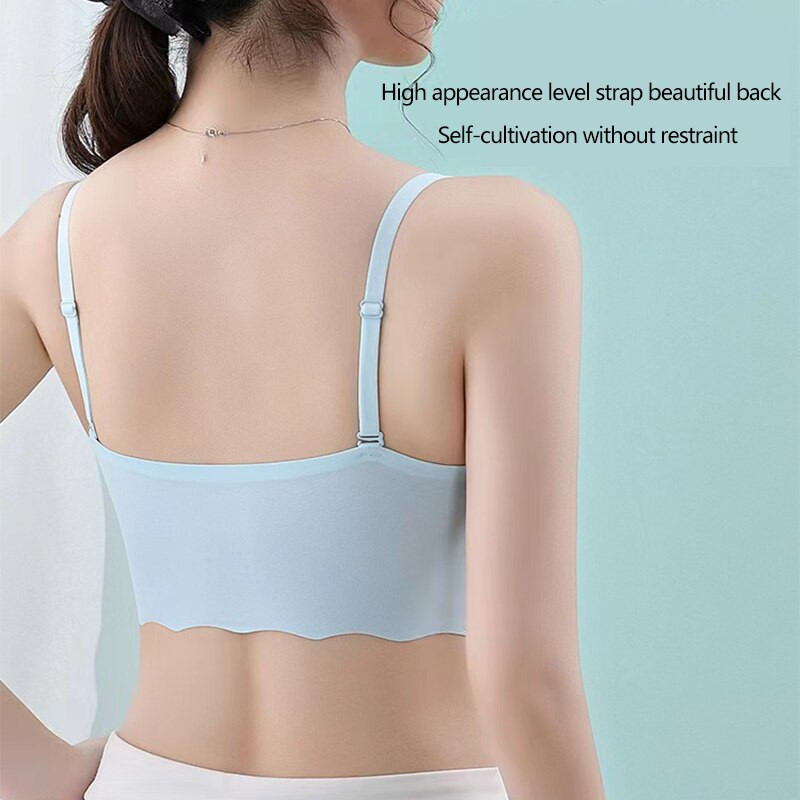 Sutien fără cusături pentru femei Lenjerie de corp negru L XL Respirabil Gheață mătăsos Sport Fitness Yoga Casual