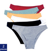 2 ks dámske bavlnené nohavičky, pohodlné spodné prádlo, pevné, s nízkym pásom, dámske nohavičky, elastické, priedušné, veľkosť M-XL