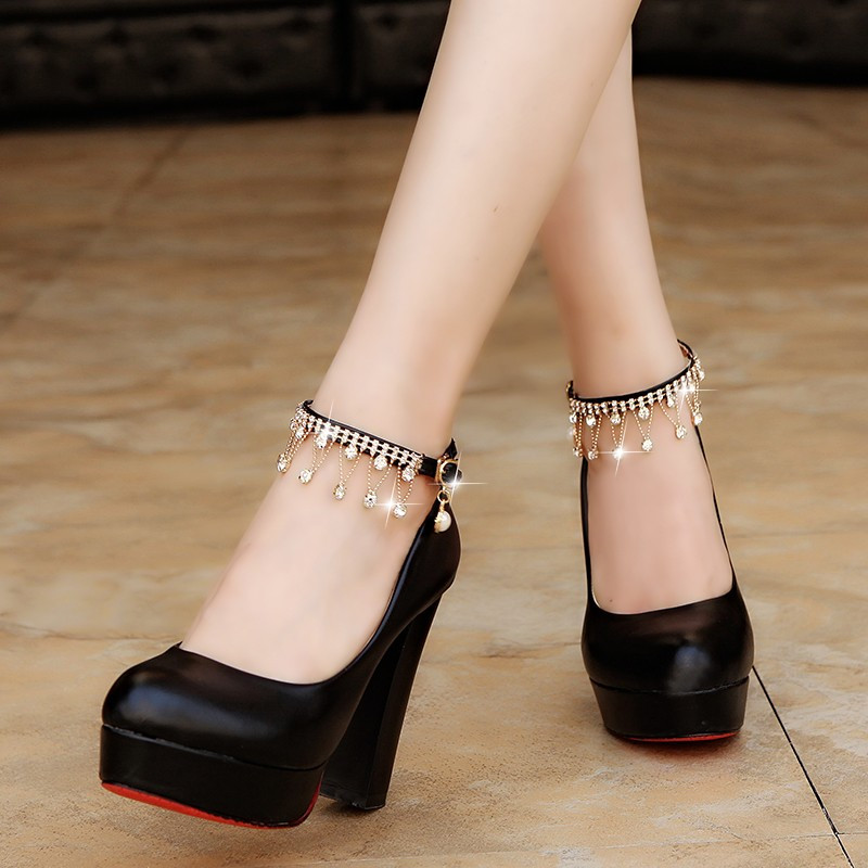 Ženske cipele za vjenčanje Cipele s kristalnim remenčićem za gležnjeve Bijele svečane cipele srednje pete Cipele za mladenke Dizajnerske cipele s platformom