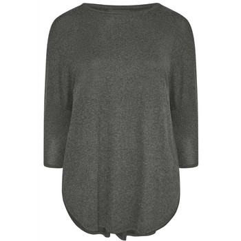 Plus Size Άνοιξη Φθινόπωρο Κομψό Hi Low Tunic 3/4 Batwing Μαντίκι μακριά φαρδιά μπλούζα Σκούρο γκρι πιέτες πλάτη Μεγάλο μέγεθος casual τοπ 6XL