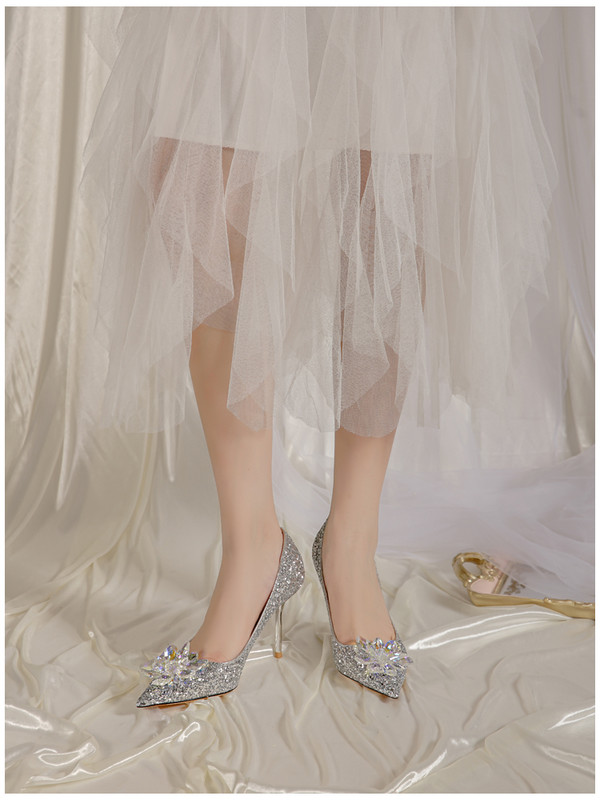 Ženske sandale na super visoke pete Jesen 2021. Nova modna haljina Svečane cipele za vjenčanje Luksuzne salonke na špic Plitke seksi Zapatos