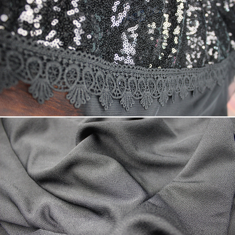 Jednodijelni kombinezon sa šljokicama i naborima, seksi crno-zlatni kombinezon bez naramenica, čipkasti bodi s otvorenim ramenima, ženski kombinezon bez leđa.