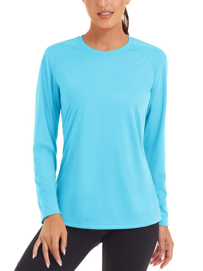 Dámske letné rýchloschnúce tričká TACVASEN s UV filtrom UPF 50+, výkonné, s UV ochranou, s dlhým rukávom a plaveckým topom.