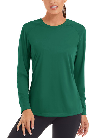 Dámske letné rýchloschnúce tričká TACVASEN s UV filtrom UPF 50+, výkonné, s UV ochranou, s dlhým rukávom a plaveckým topom.