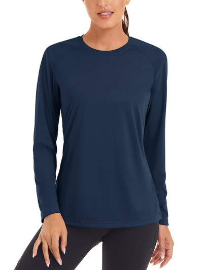 Dámske letné rýchloschnúce tričká TACVASEN s UV filtrom UPF 50+, výkonné, s UV ochranou, s dlhým rukávom a plaveckým topom.