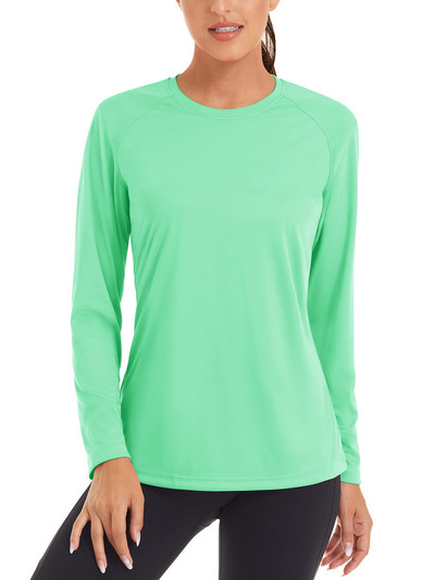 Dámske letné rýchloschnúce tričká TACVASEN s UV filtrom UPF 50+, výkonné, s UV ochranou, s dlhým rukávom a plaveckým topom.