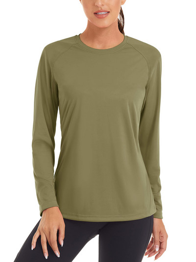 Dámske letné rýchloschnúce tričká TACVASEN s UV filtrom UPF 50+, výkonné, s UV ochranou, s dlhým rukávom a plaveckým topom.