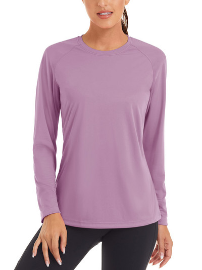 Dámske letné rýchloschnúce tričká TACVASEN s UV filtrom UPF 50+, výkonné, s UV ochranou, s dlhým rukávom a plaveckým topom.