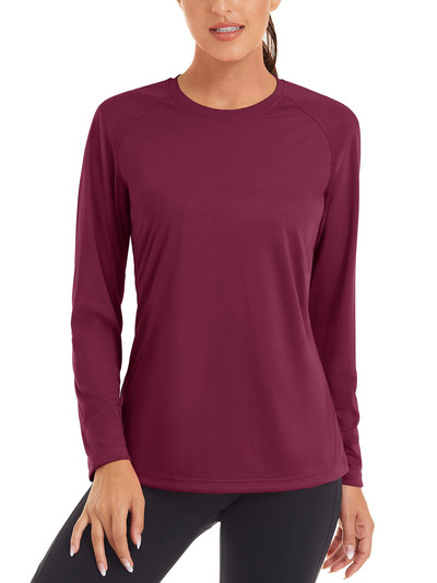 Dámske letné rýchloschnúce tričká TACVASEN s UV filtrom UPF 50+, výkonné, s UV ochranou, s dlhým rukávom a plaveckým topom.